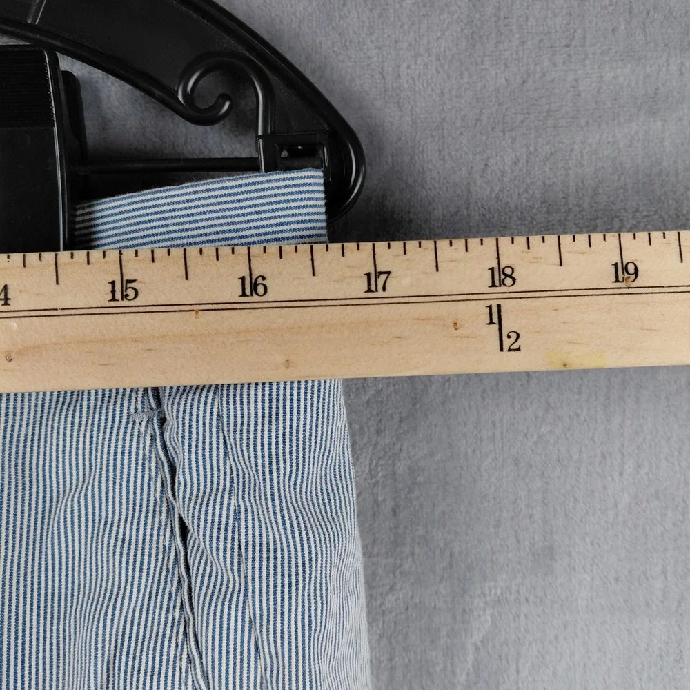 Banana Republic Tailored Slim Striped Dress Pants Mens 34 30 Cotton Blue White‎